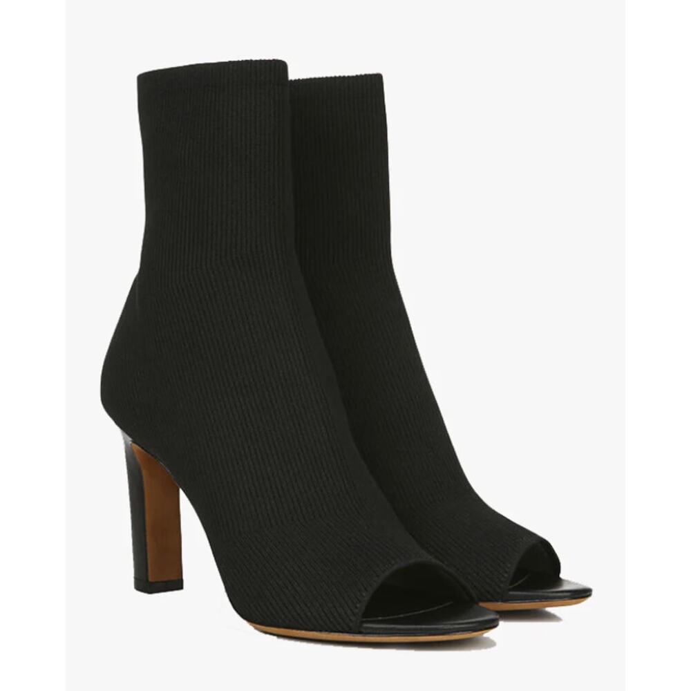 VINCE  Ezra 2 Open Toe Sock Bootie Black Womens Size 7 Ankle Boots